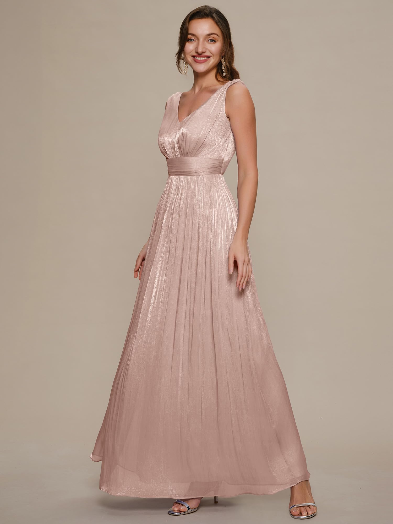 Ever-Pretty Abendkleider Damen Lang V-Ausschnitt für Hochzeit EE02805