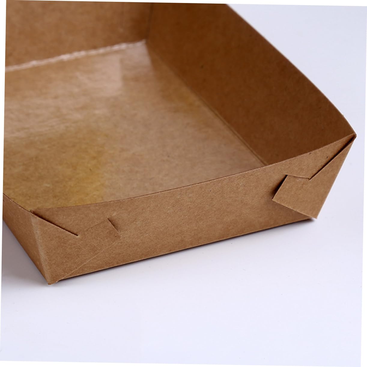 KICHOUSE Paper Food Trays 20 x 6 x 3cm Boat Shape Chicken Box Disposable Snack Open Box Oil Proof Waterproof for All Occasions