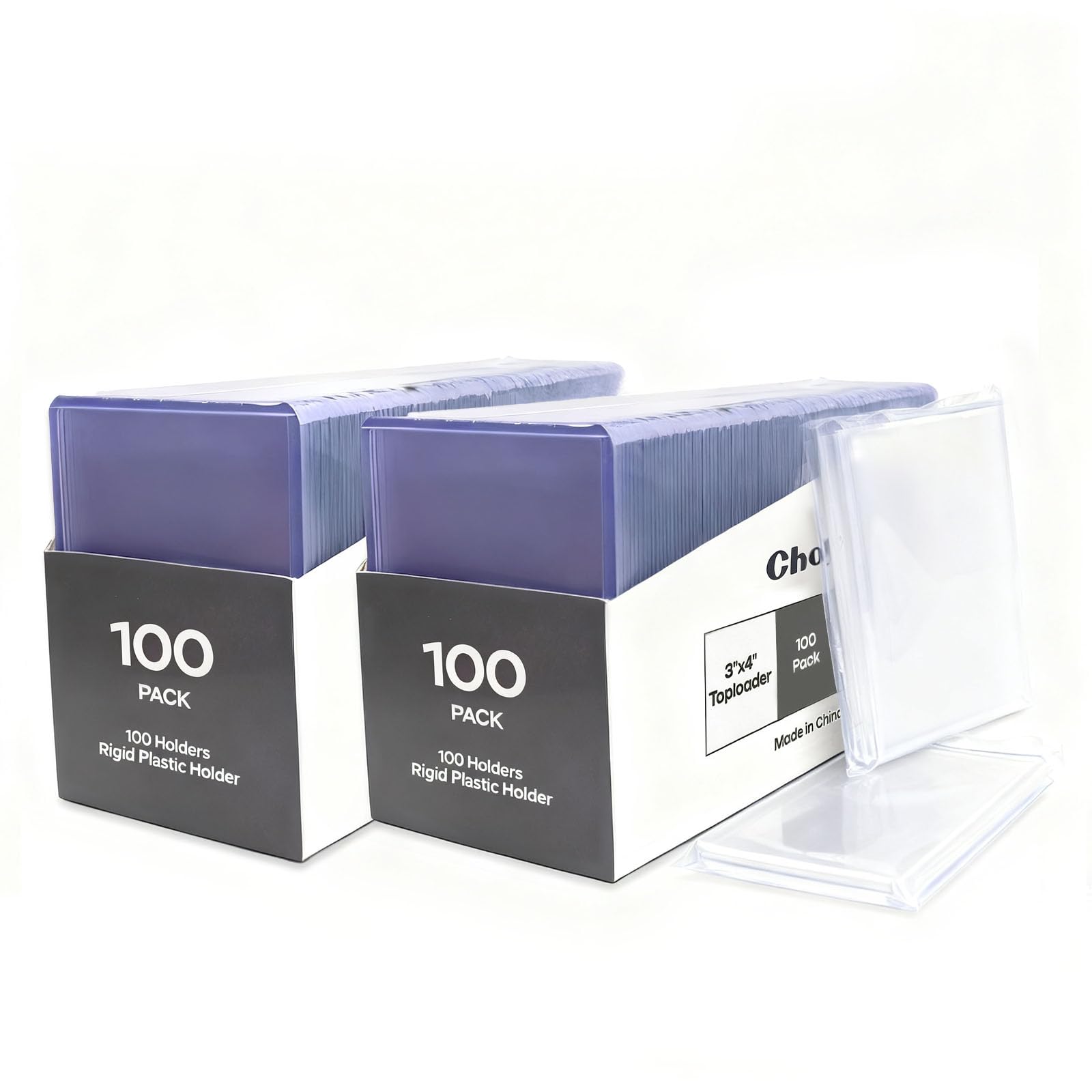 CHOLY 3 X 4 Top Loaders Clear Card Sleeves, 35PT Hard Card Sleeves, Standard Size Toploaders Trading Card Sleeves for Football Sports Cards MTG Yu-Gi-Oh (400, 200 Hard Sleeves +200 Clear Sleeves)