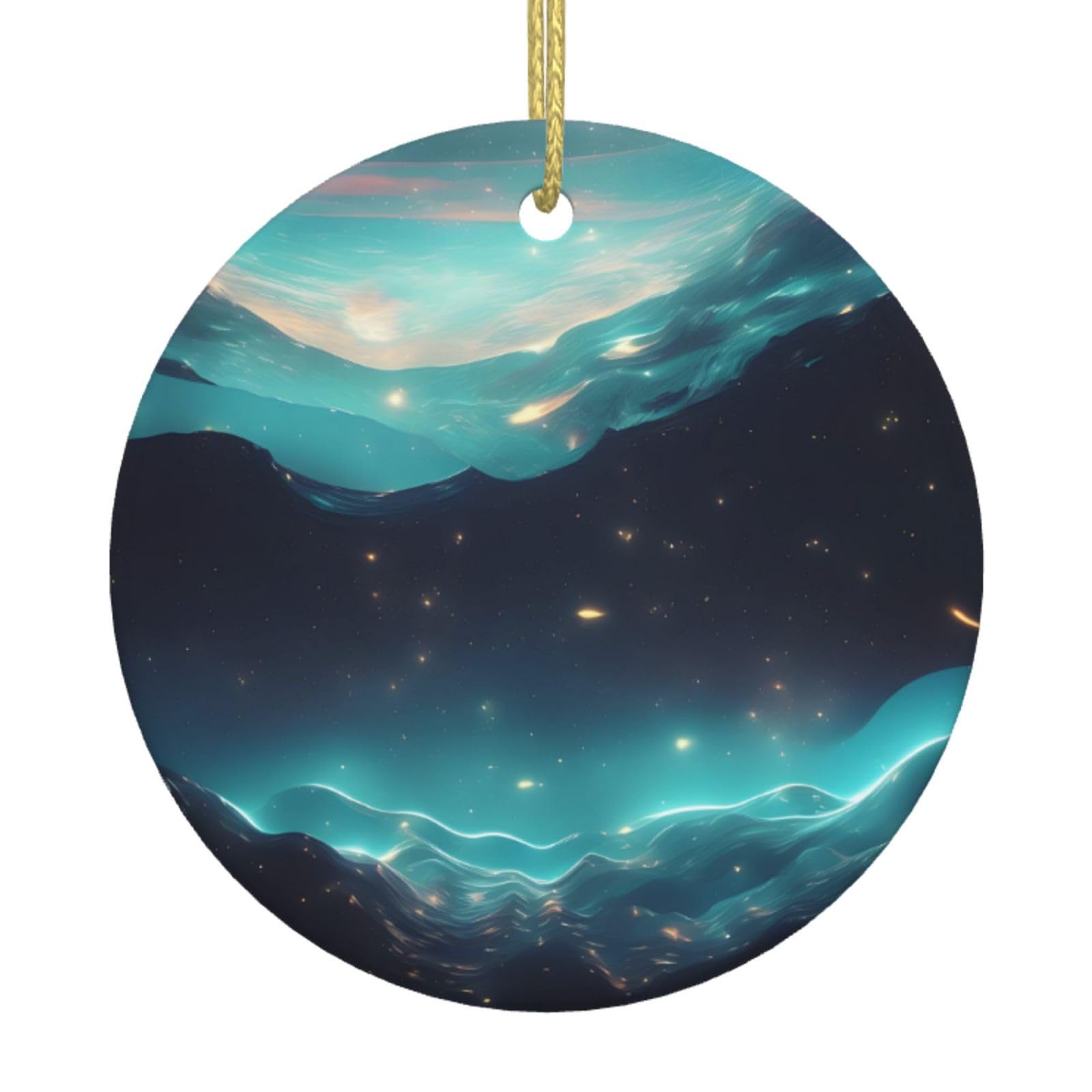 Science Fiction Stars Printed Christmas Tree Ceramic Ornaments Holiday Decoration Christmas Unique Pendant for Christmas Party