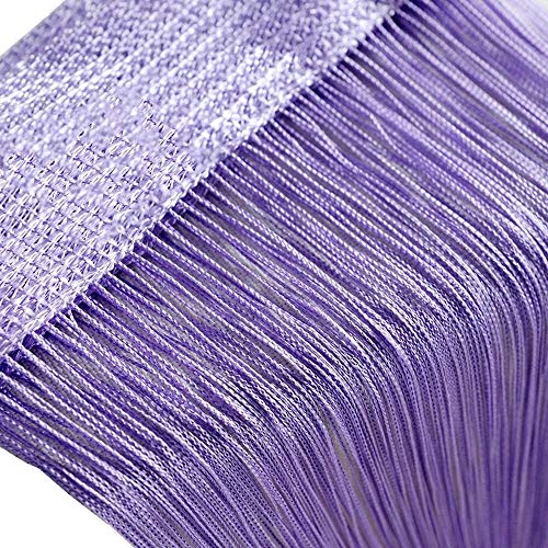 MILz ひものれん 紐のれん ストリングカーテン ロング丈 長さ調節 カーテン おしゃれ (パープル)