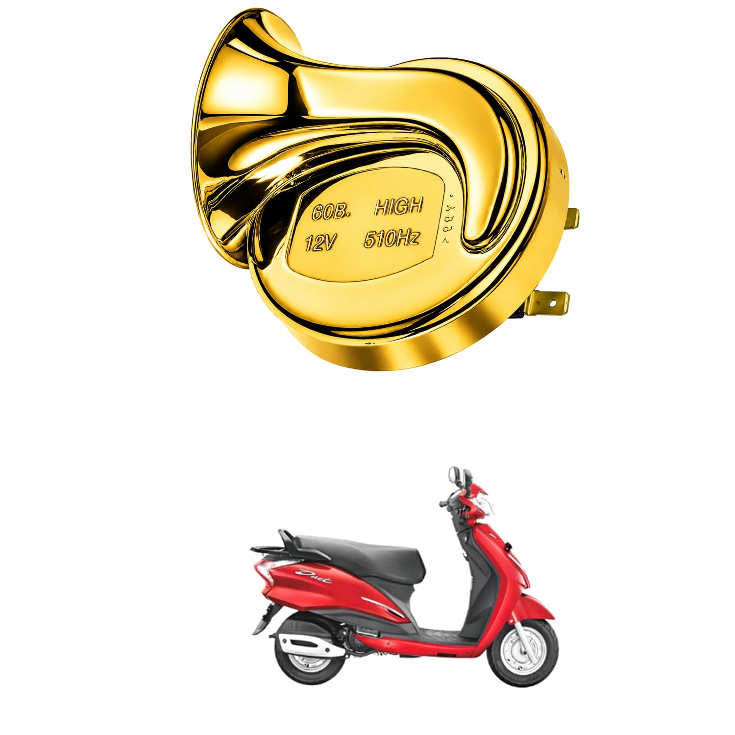 Universal 12V Snail Tweeter Horn 300dB Super Loud Waterproof Electric Horn, Premium Chrome Finish, Heavy Duty Brass Terminals for Car, Bike, Truck, SUV Comfortable With Mo-to Corp Du-et-image-47