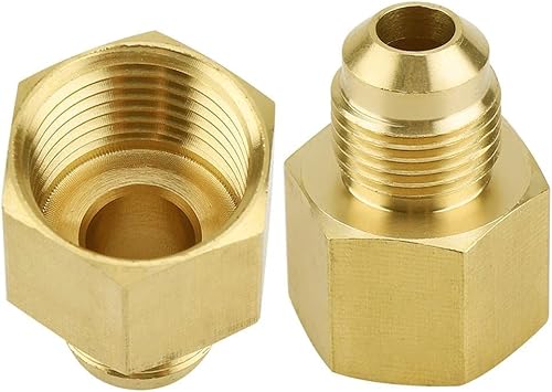 Miniatura 3 de ANPTGHT Adaptador de tubo de latón para acoplamiento de gas de 38 pulgadas macho x 14 pulgadas NPT hembra reductor adaptador de tubo de gas propano