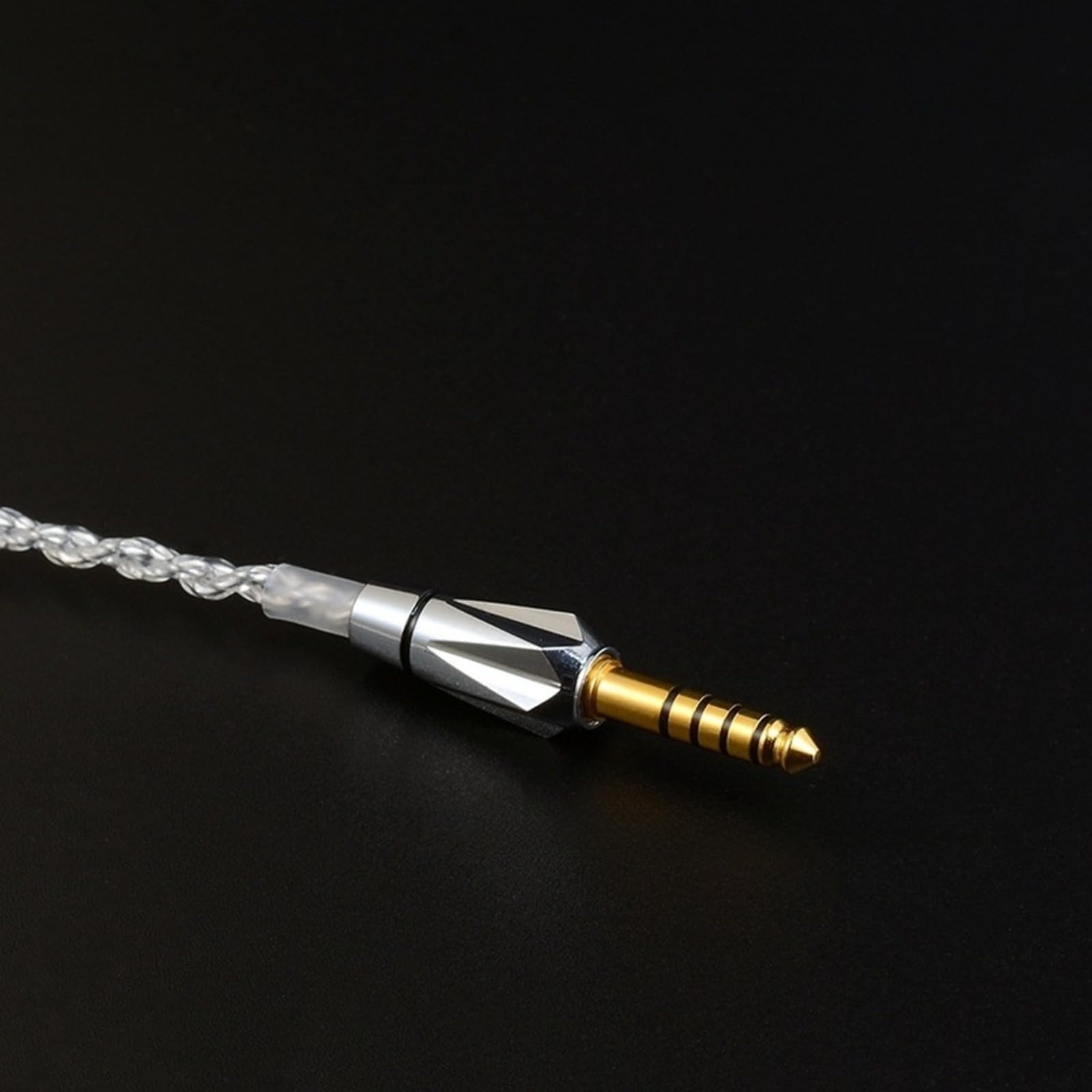 Cable de audio equilibrado de cobre chapado en plata, conector de 2 pines de 0,78 mm, diseño trenzado de 4 hebras con actualización de auriculares HiFi de 3,5 mm y 4,4 mm (4,4 mm)