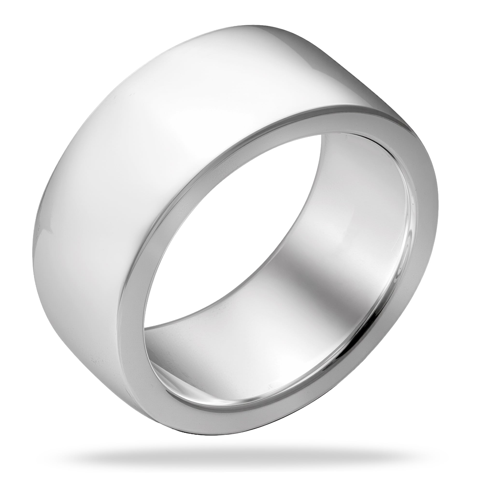 Vinani Ring aus 925 Sterling Silber - Breiter Damenring massiv schlicht glänzend für Frauen, nickelfrei & antiallergisch, Designed in Deutschland, REG