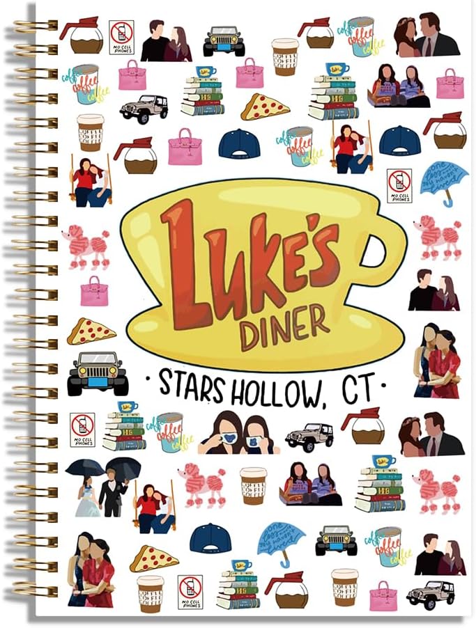 Gilmore Inspired Notebook Journal Girls Merchandise Fans Gifts Luker's Dinner Inspired Gifts for Women Girls Birthday Christmas Gift Ideas Hardcover Spiral Notebook 5.8x8.3