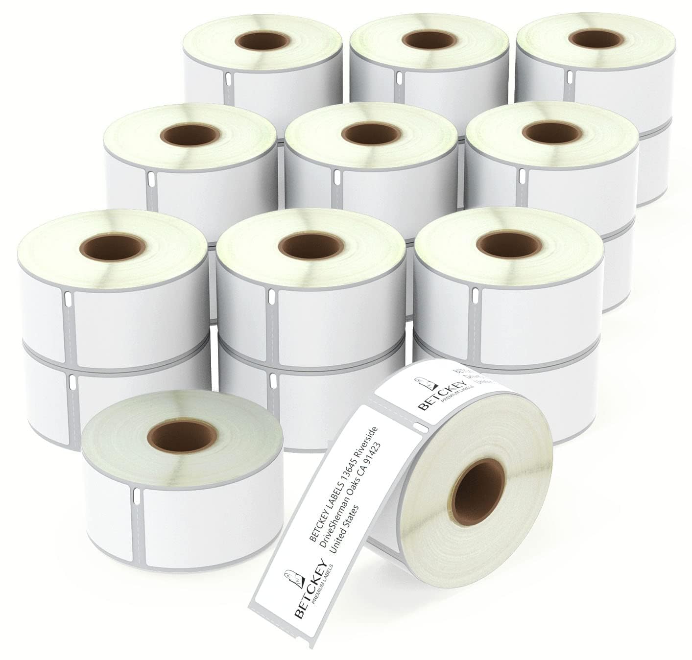 BETCKEY - Etichette per indirizzi grandi DYMO 30321 (1-4/10" x 3-1/2") - Compatibile con stampanti Rollo, DYMO Labelwriter 450, 4XL e Zebra Desktop [20 rotoli/5200 etichette]
