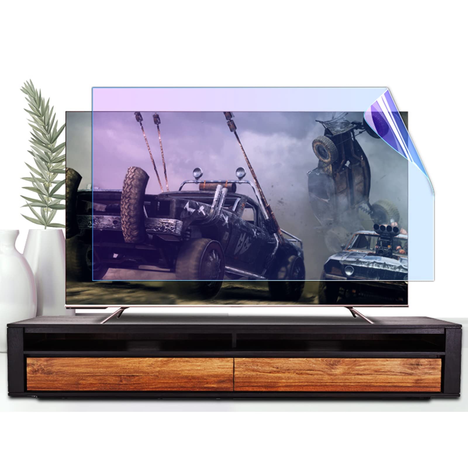 LEFEDA Película protectora antideslumbrante para TV de 27-75 pulgadas, protector LCD de película mate/HD, alivia la fatiga ocular adecuada para pantallas planas/curvas (HD VERSION)