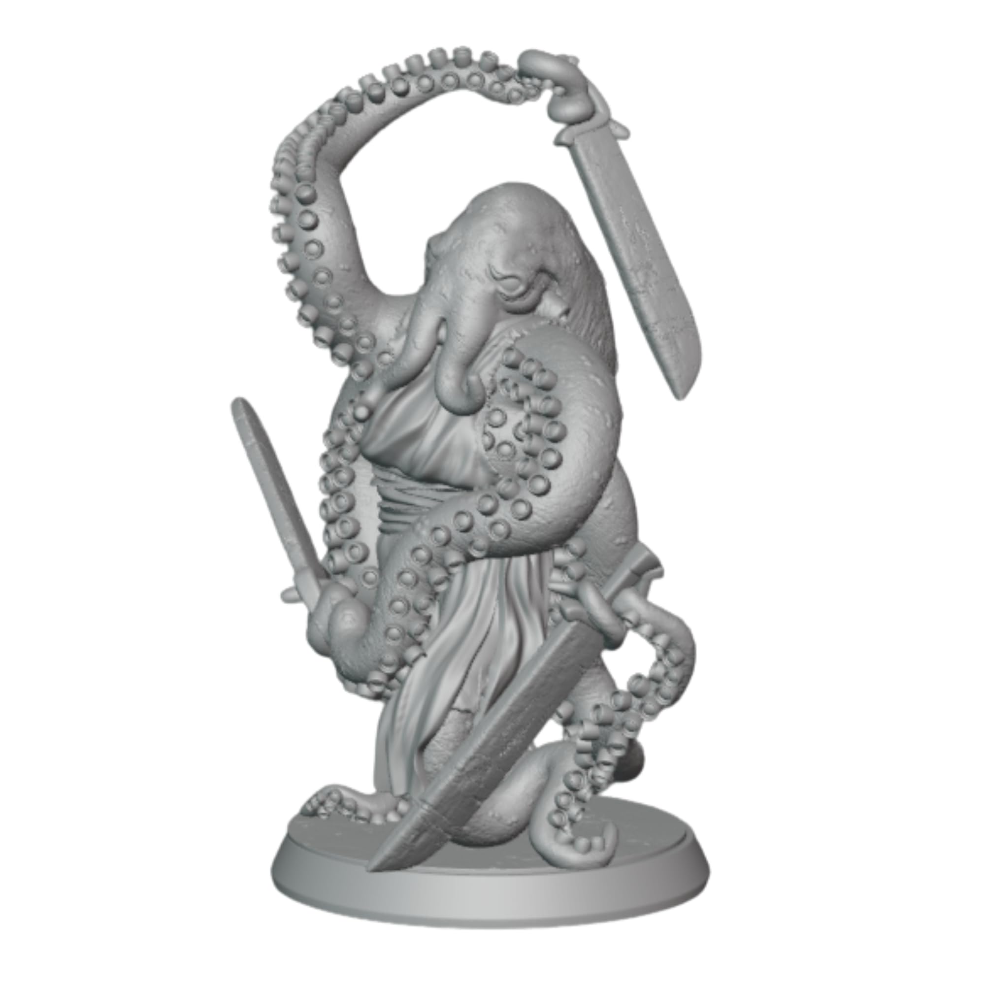Octopus Master Swordsman DnD TTRPG miniature 45mm for 32 mm scale RPG Hero Character Sea Monster Dungeon Boss Warrior