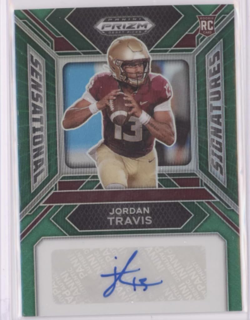Football Trading Card 2024 Panini Prizm Draft Picks Sensational Signatures Green #36 Jordan Travis NM Near Mint Auto