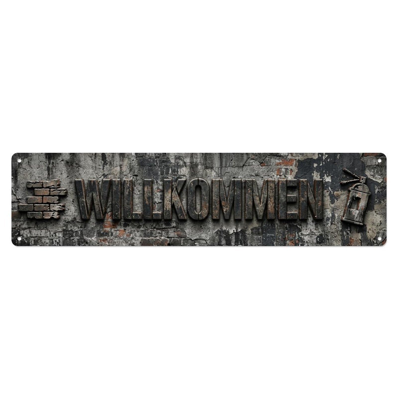Grunge Urban Street Welcome Metal Tin Sign