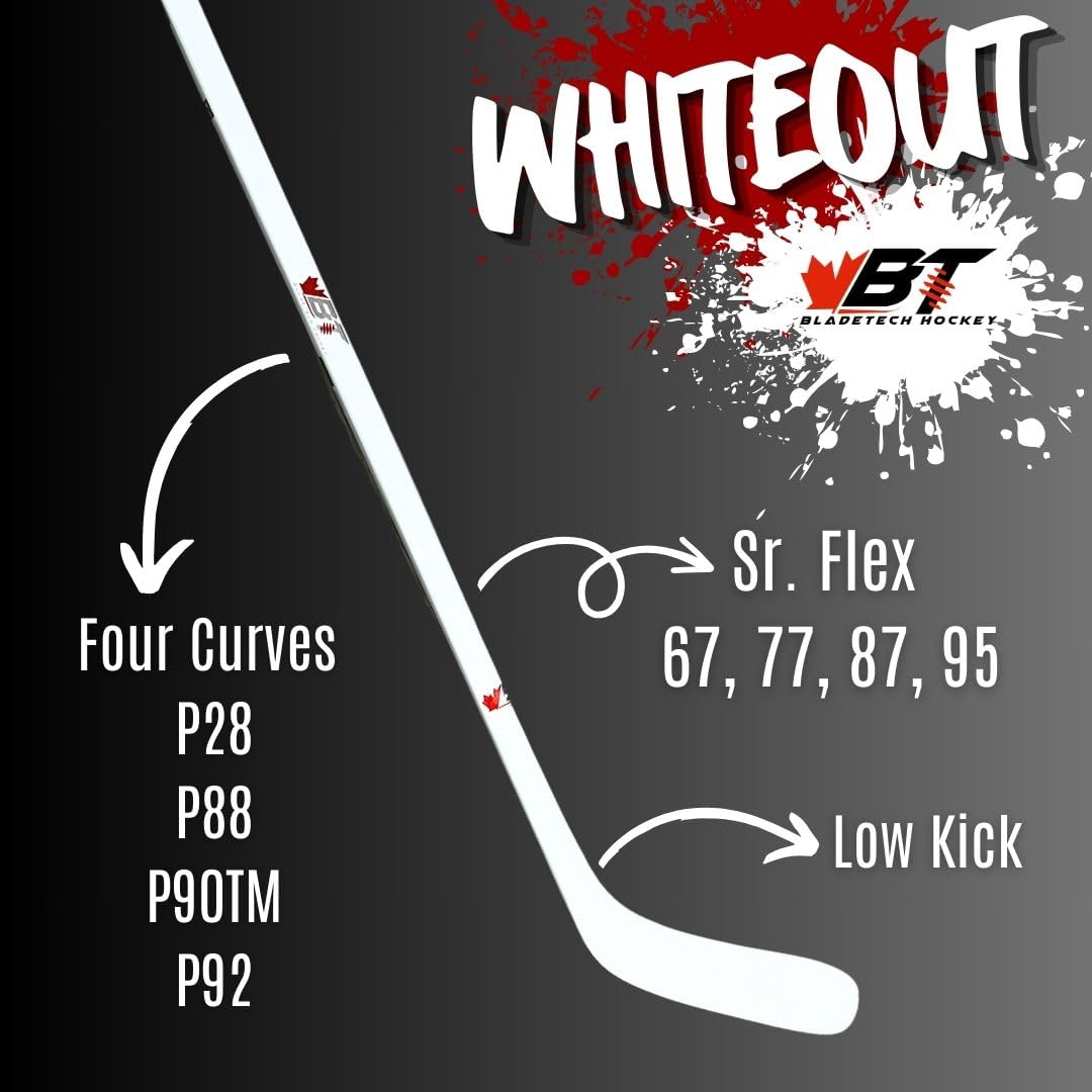 Bladetech Whiteout - Sr. Hockey Sticks (67 - P88, Left)