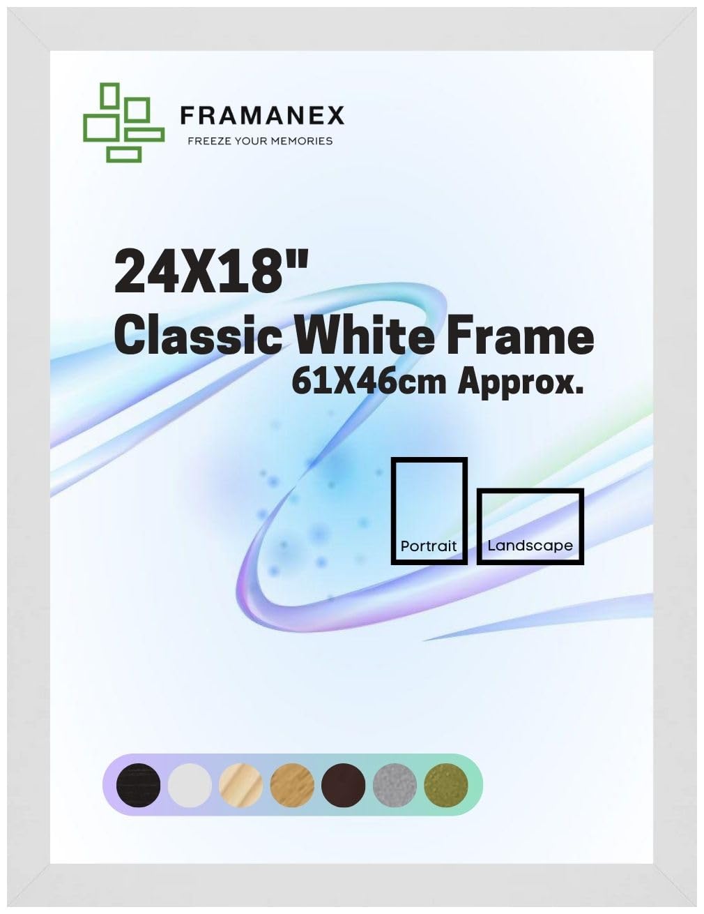 FRAMANEX Modern Dome Shape Frames | White Colour 24X18 Picture Photo Poster Frames | 18X24 Inch Rectangle Picture Frame | Beautify Your Walls with SD Mold Wood Finish Photo Frame โ image 1