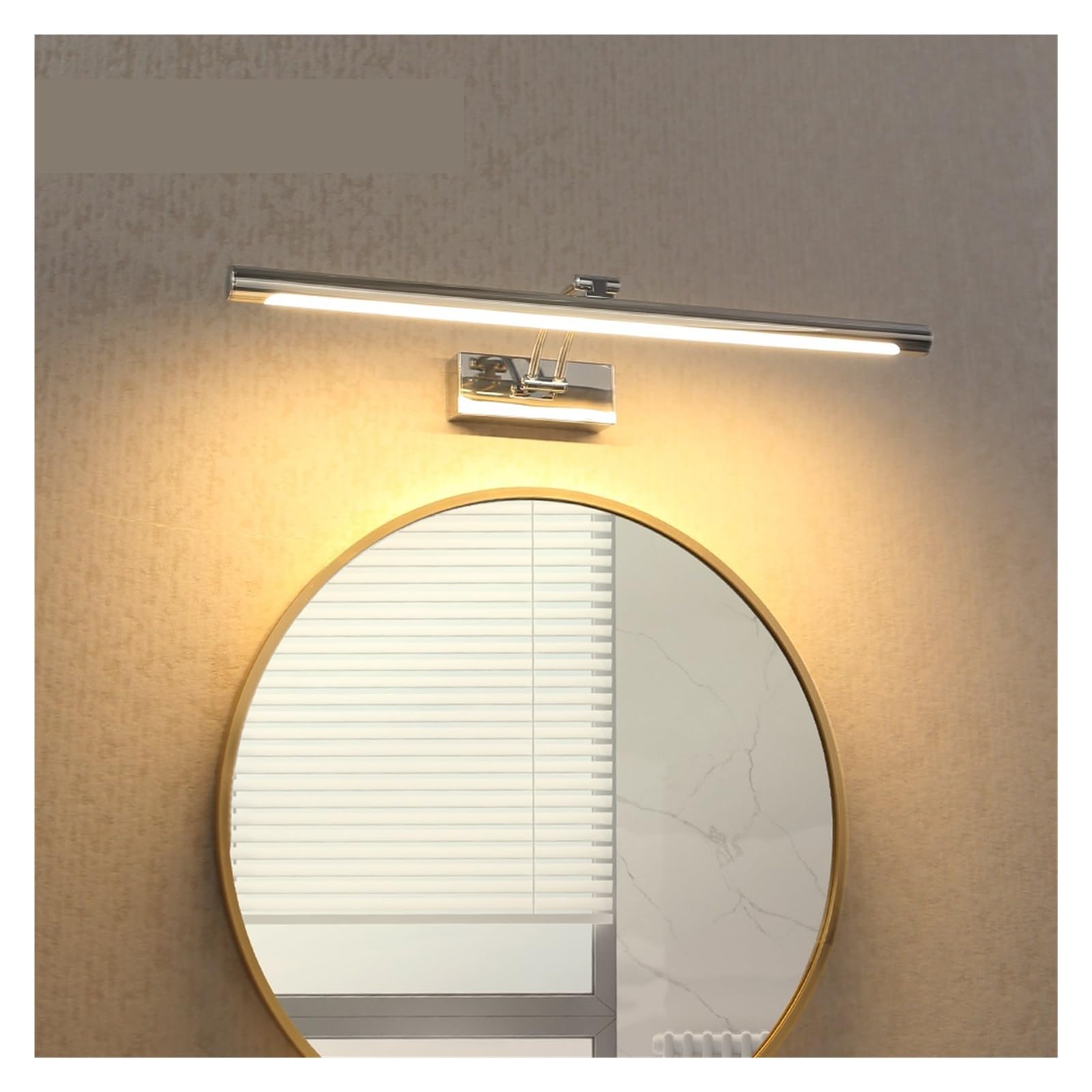 Led Eitelkeit Spiegel Lichter 8W 12W Badezimmer Wand Montiert Lampe Wasserdicht for Make-Up Eitelkeit Tisch Vollständige Abdeckung(Black,WARM_12W 50CM)