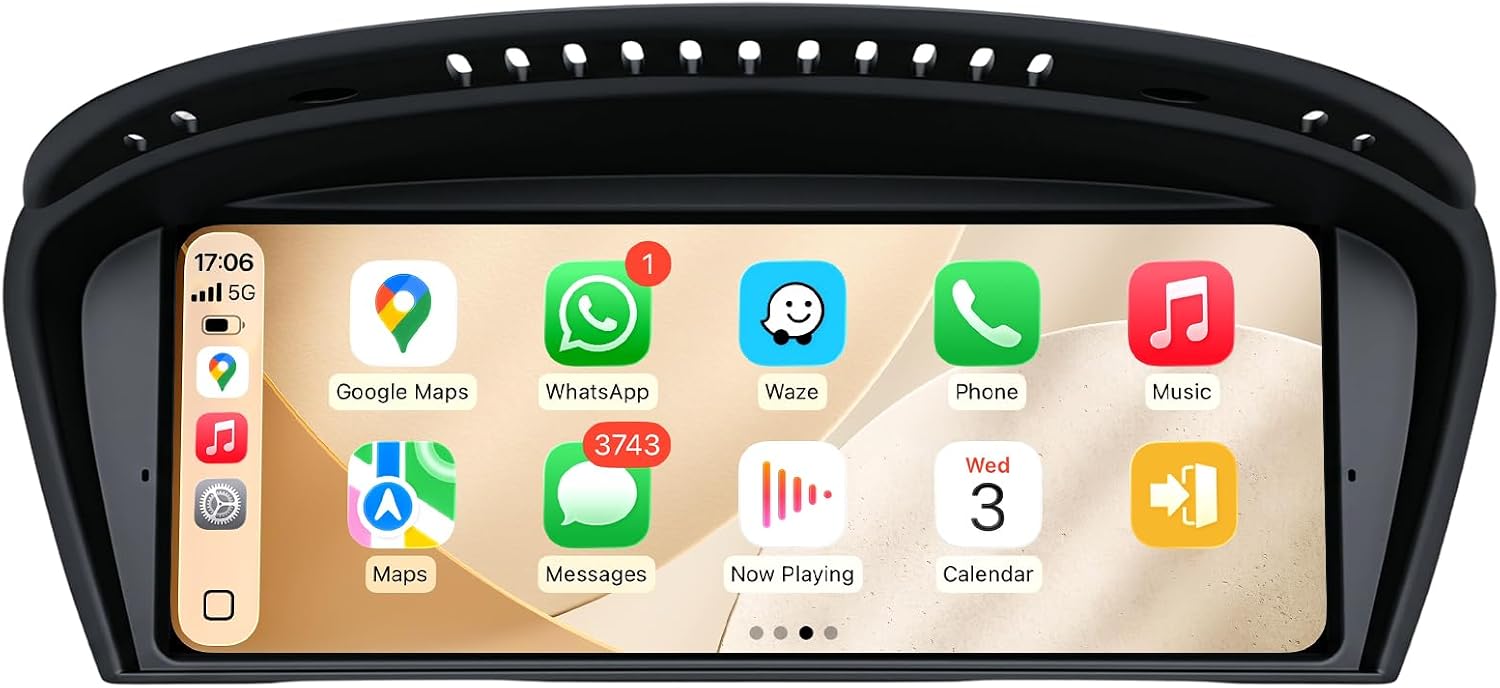 9.3" Wireless CarPlay Radio Upgrade for BMW E60 CCC System (05-08) - Fast Boot Linux Stereo, 1600x600 HD Touchscreen, Retains iDrive Knob