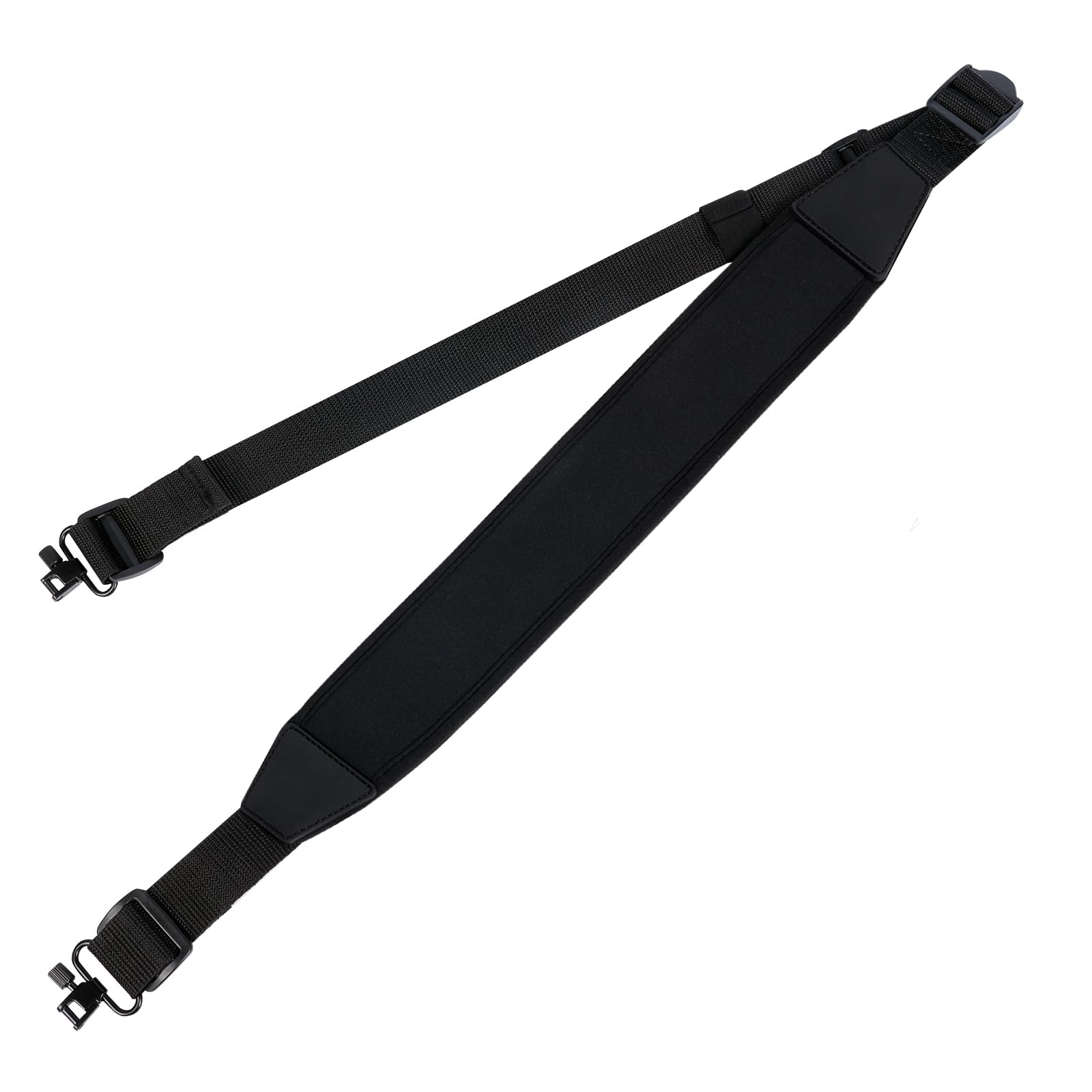Besrilien Two Point Sling with Swivels Rifle Sling Comfortable Neoprene Padded Length Adjustable Shoulder Strap for Outdoors, Black