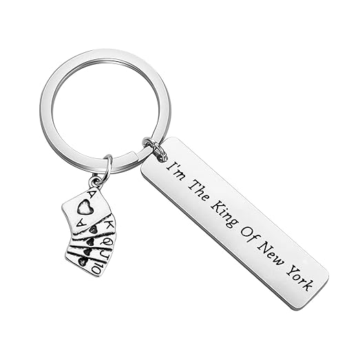 Lywjyb Birdgot Newsies Fan Gift Newsies The Musical Gift Broadway Musical Theatre Gift Inspirational Gift I'm The King Of New York Racetrack Higgins Newsies Keychain (King Of New York Ky)