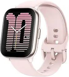 Amazfit Active Smart Watch com GPS, chamadas Bluetooth e música, bateria de 14 dias, display AMOLED de 1,75' e Alexa embutido, relógio de fitness para Android e iPhone (Pink)