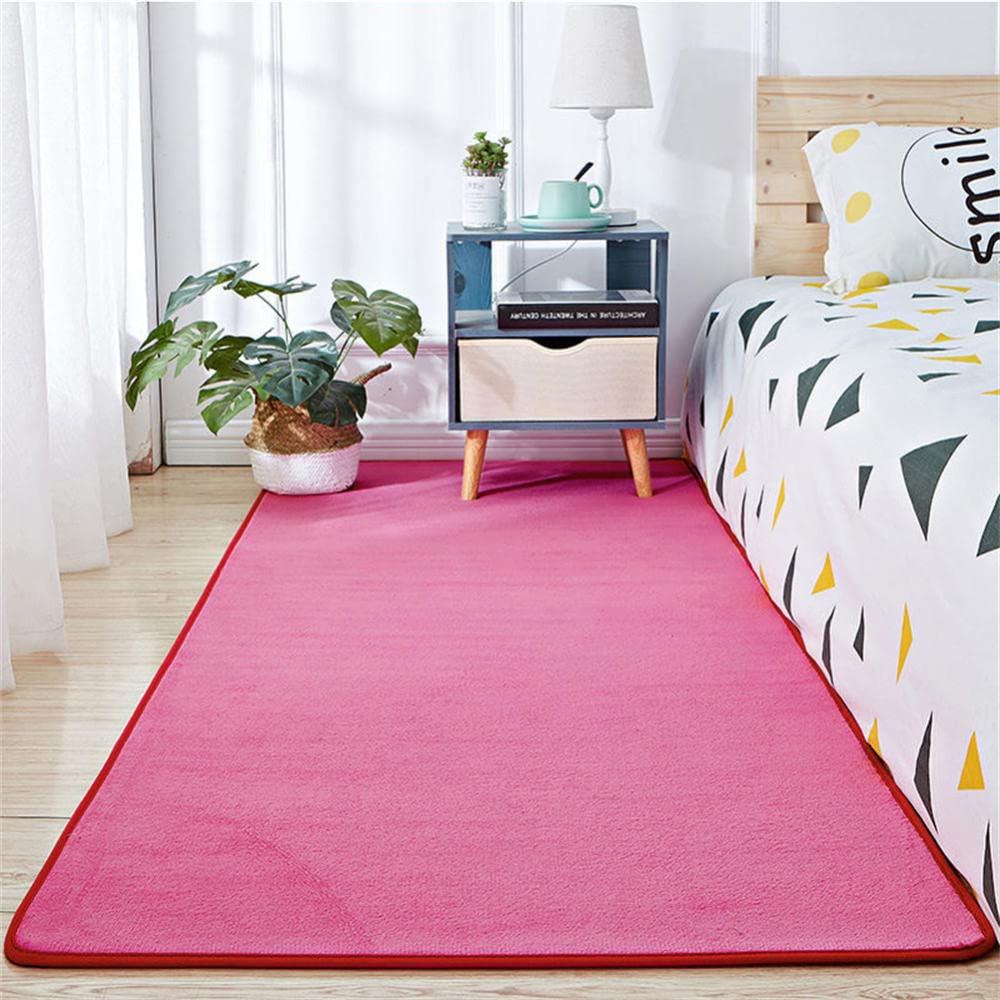 Tapis de salon moderne rose LUNEZY idéal pour chambre bébé et enfants