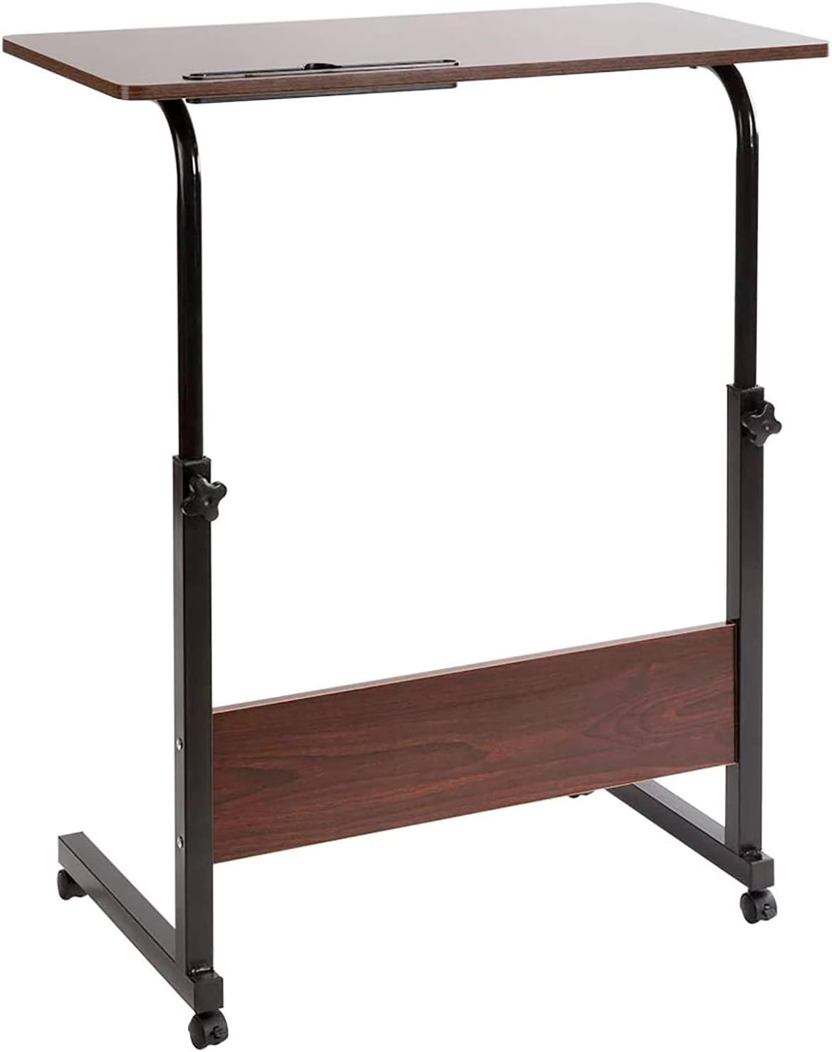 BEJOY 80 x 40cm Laptop Desk Standup Mobile Computer Desk with Wheels