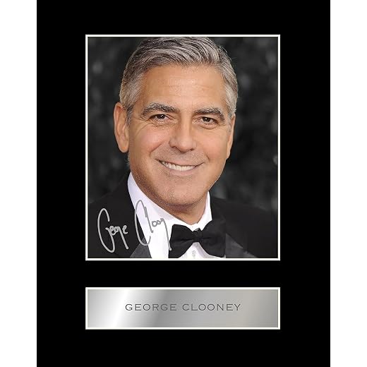 Digitally Signed George Clooney Mounted Photo Display 10x8 Inches Printed Autograph Picture Print