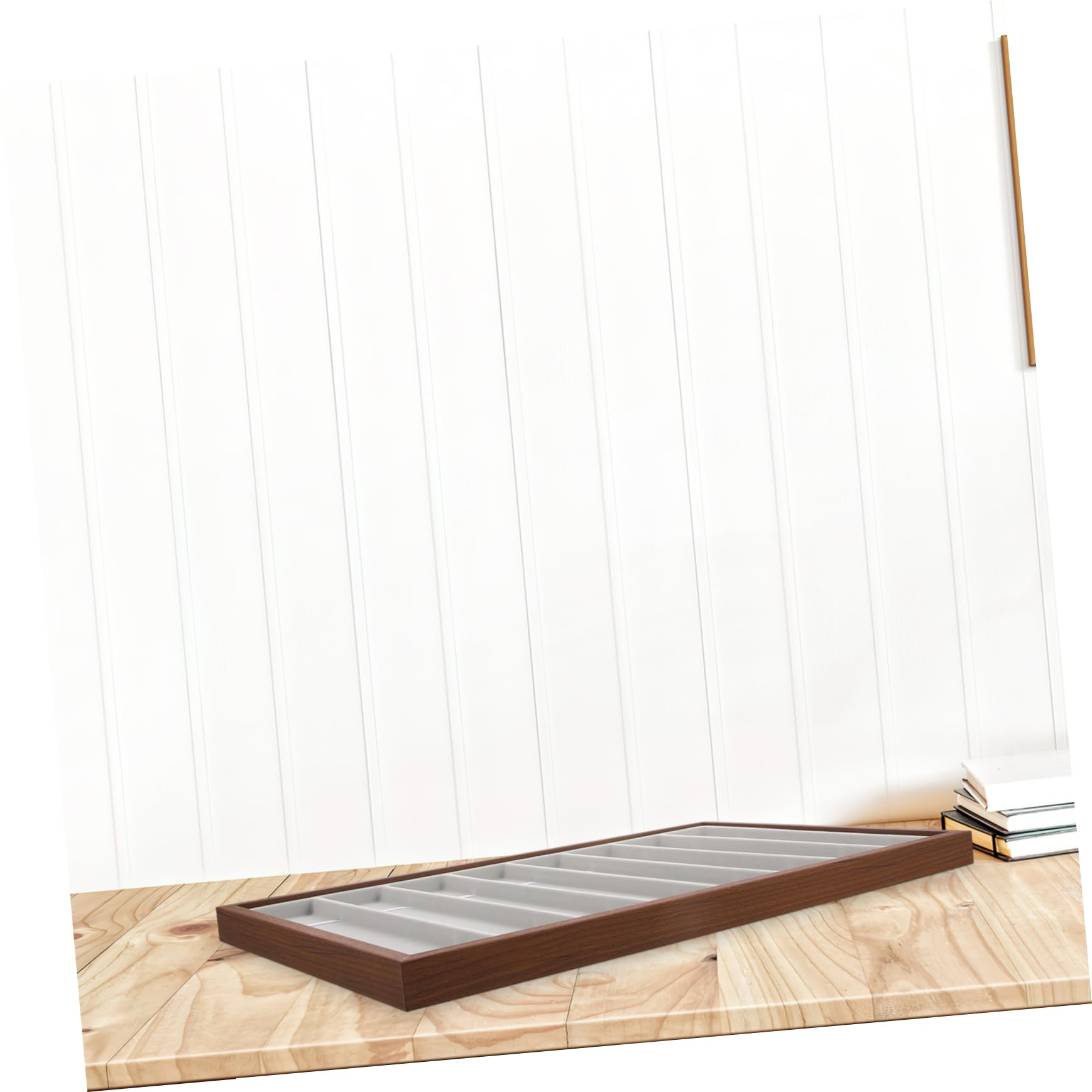 Homoyoyo Watchband Display Tray Compartment Walnut Storage Plate for Jewelry Watchbands Durable Organizer for Travel Home Use Elegant Design with Ample Capacity