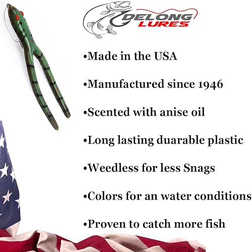 Miniatura 5 de Delong Lures 4.5" Weedless TwinTail - Bass Fishing Lure for Bass Fishing, Crappie Fishing, Pike Fishing, Frog Fishing Lure Fishing Tackle Fishing