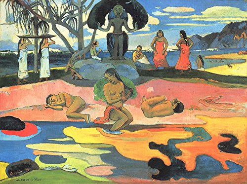 Lámina enmarcada Paul Gauguin Painted Floor cuadro marrón pequeña 2