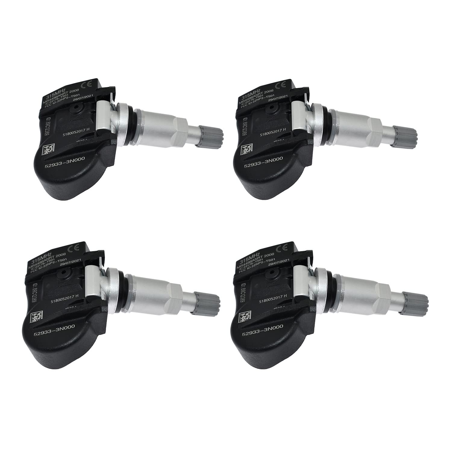 TPMS 52933-3N000 kit 4 capteurs de valve de pneu de rechange pour berline et SUV