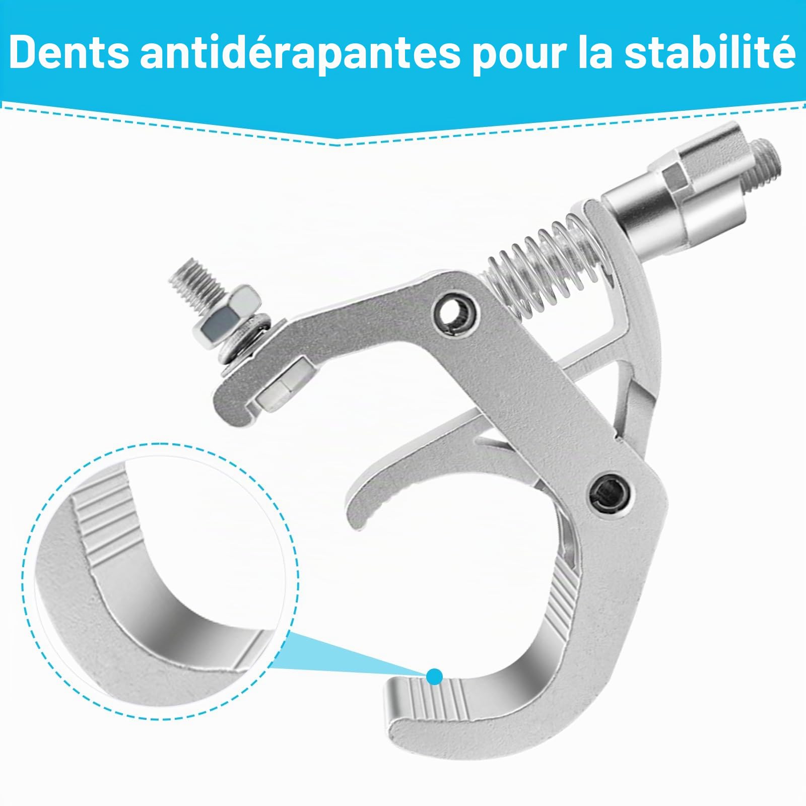 Lot de 8 Pinces pour Eclairage de Scène | Linces pour Poutres en Alliage D'aluminium, Pinces de Montage Robustes pour Eclairage de Scène, Projecteurs