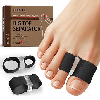 BCCKLE Big Toe Separator,2-Loop Toe Alignment Corrector - Relieve Bunion & Overlapping Toe Pain, Day & Night Soft Gel Sleeve, 3 Sizes, Machine Washable.