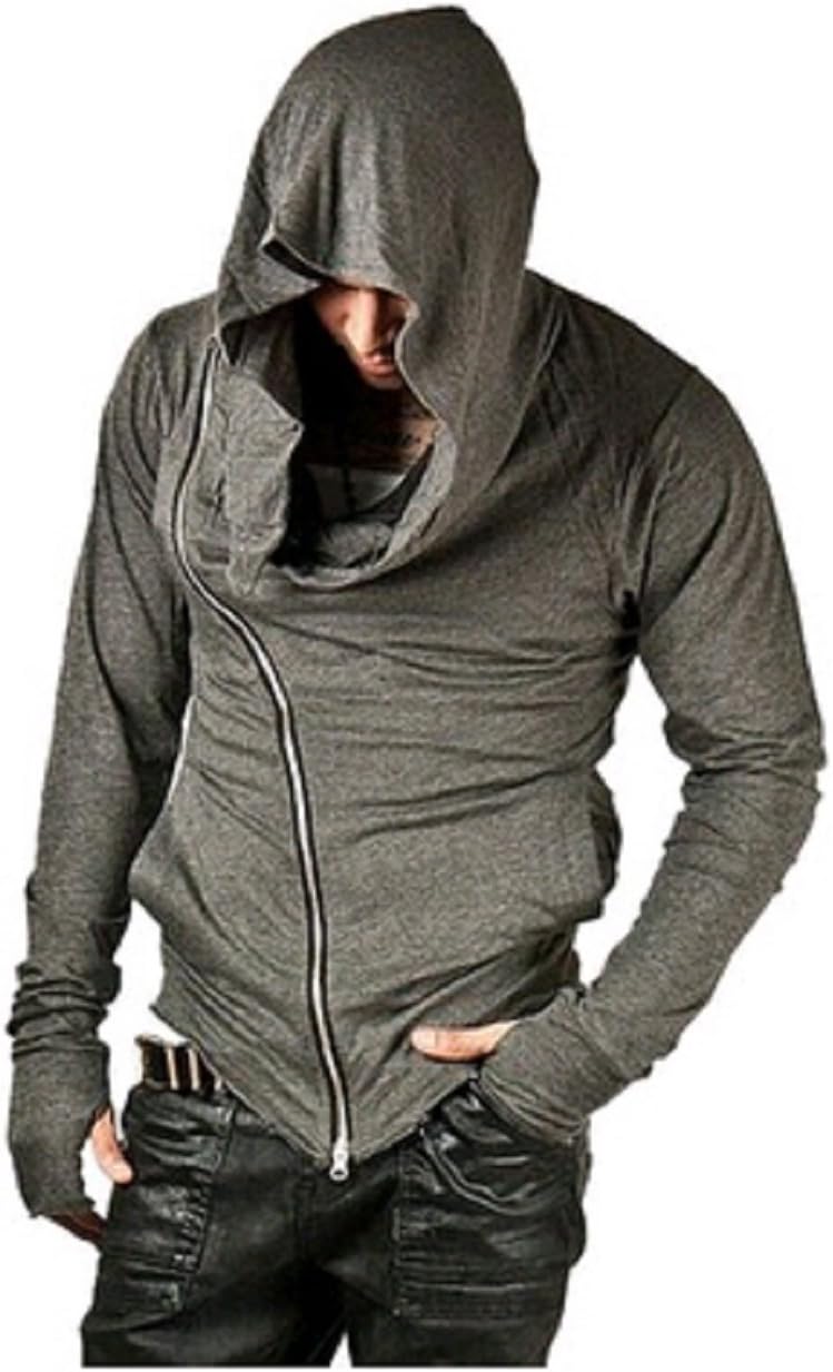 My RoyalMen Unbeatable Arm Warmer Diagonal Zip Mens Assassin Creed Hoodie Pullover