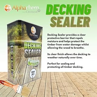 CROMAR AlphaChem Decking Sealer, Clear – 5L | Deck Protector Treatment | Wood Decking | Water-Repellent Timber Protection for Decking & Exterior Wood