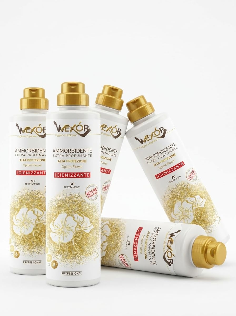 Elisir Ammorbidente Profumato, Fragranza Opium Flower, 750ml, Set da 2, 4 o 6 Pezzi, Morbidezza Intensa per i Tuoi Tessuti (x6)