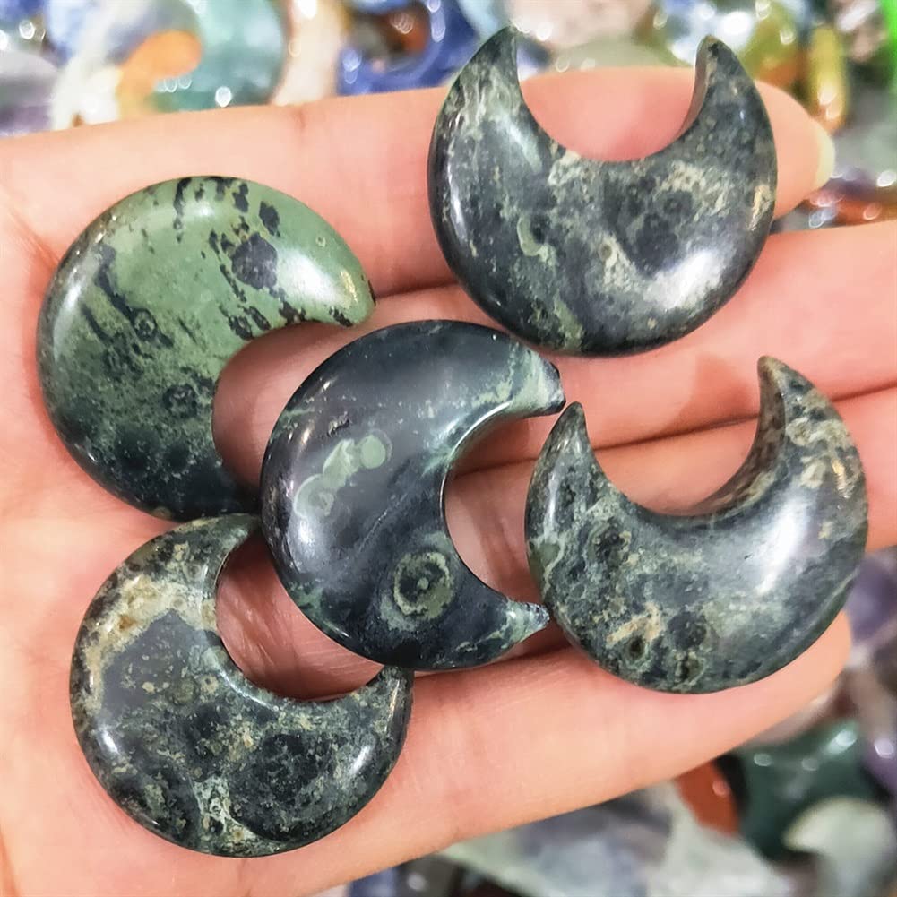 Luna de cristal decorativa de malaquita y piedras preciosas para adornos de muebles