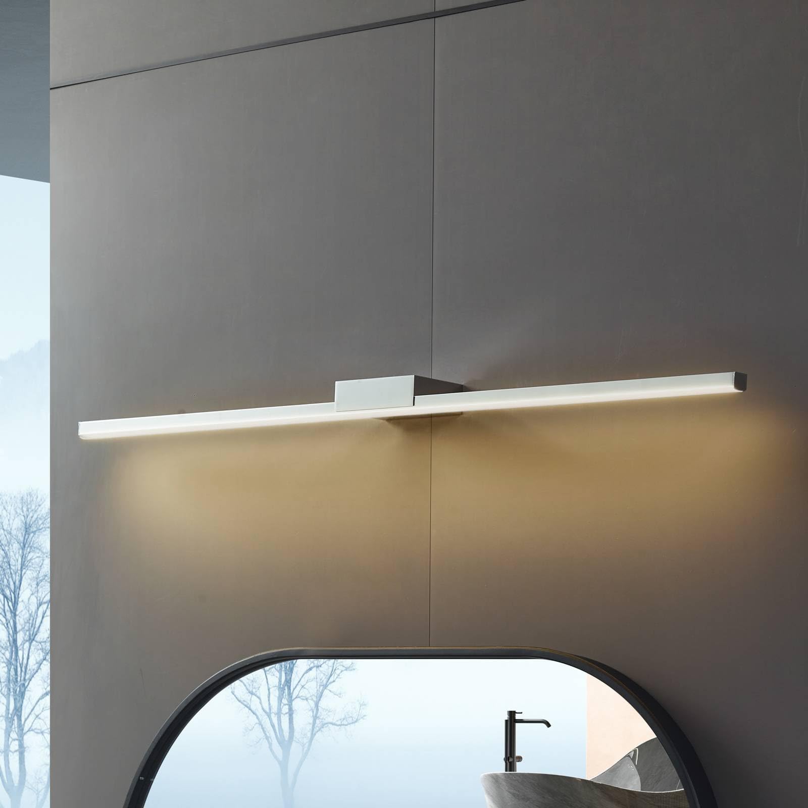 Lucande LED Wandleuchte, Wandlampe Bad Kivana (spritzwassergeschützt (Modern) in Chrom aus Aluminium (1 flammig) - Wandleuchten Spiegelleuchte Badezimmer Wandbeleuchtung Badezimmerleuchte