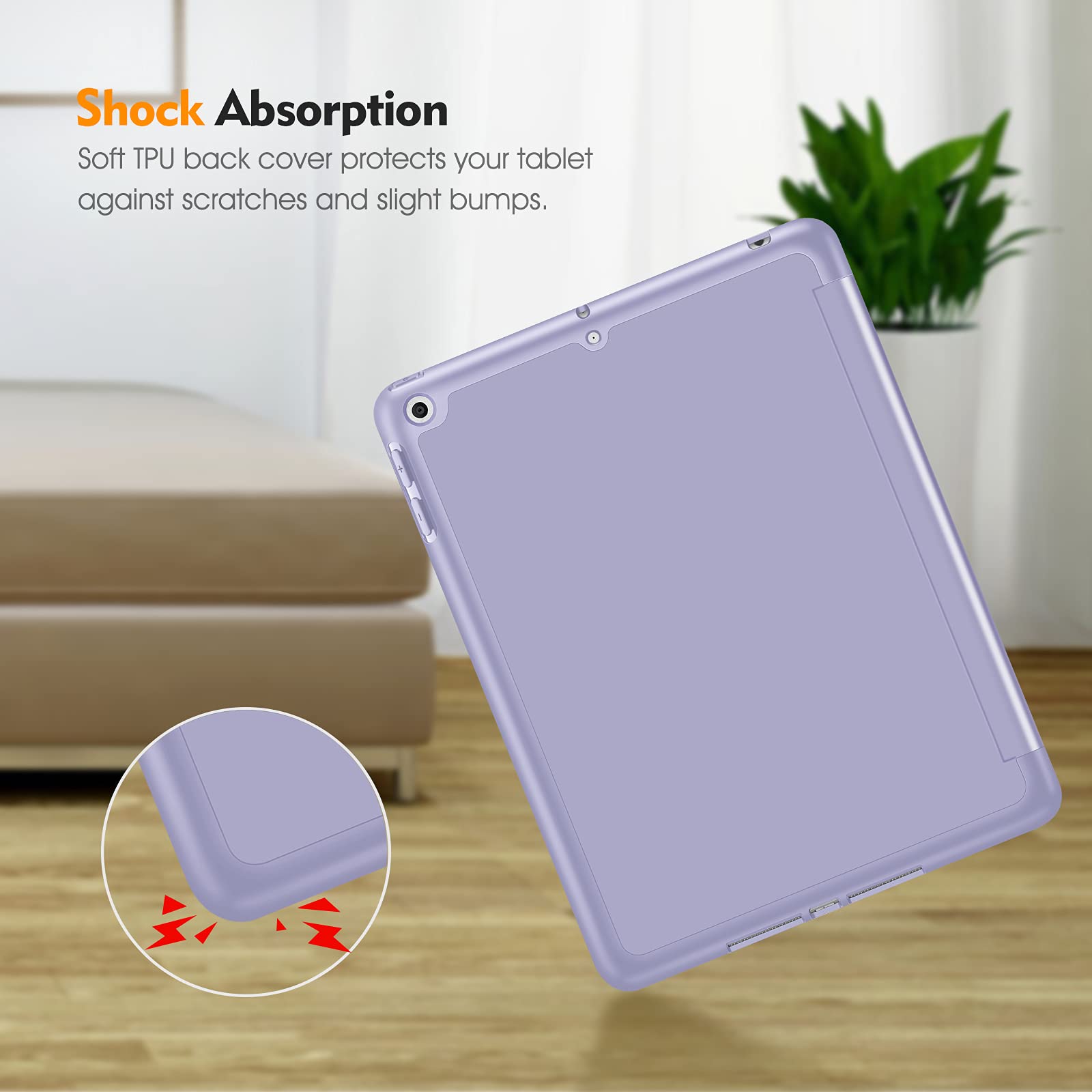 Coque FINTIE Pour IPad 10.2" (9e/8e/7e Génération) Avec Rangement Pour Apple Pencil - Housse Mince Protection TPU