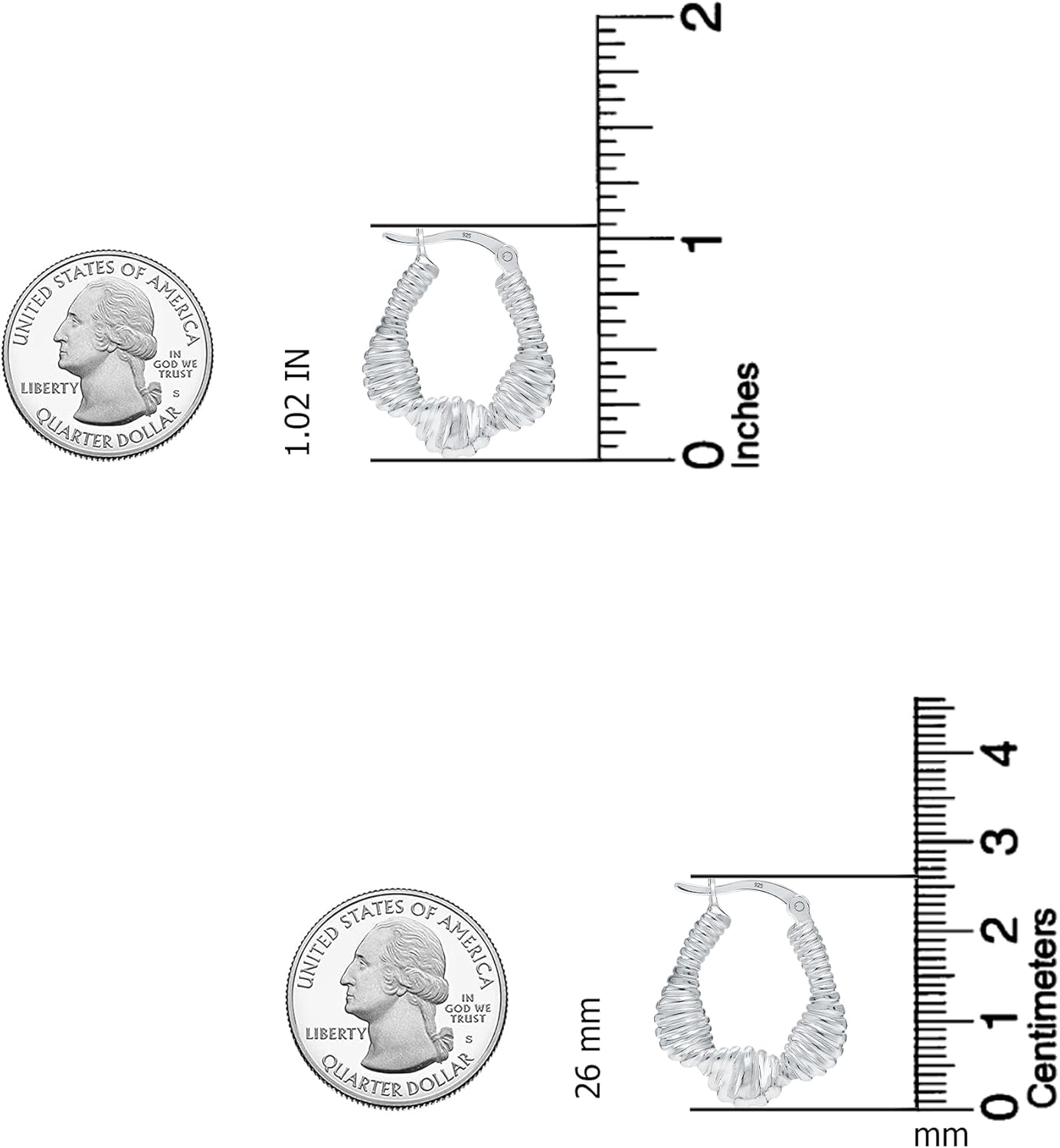 LeCalla 925 Sterling Silver Filigree Hoop Earrings | Hypoallergenic Lightweight Intricate Floral Filigree Earring Snap-Back Closure for Women - Image 5