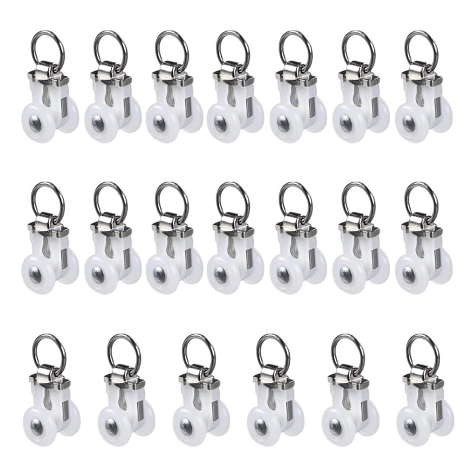 Rrypbovg One Color Curtain Track Rollers Aluminum Alloy Curtain Rail Pulleys, Runners For Curtain Tracks, Heavy-Duty(20 Pcs)