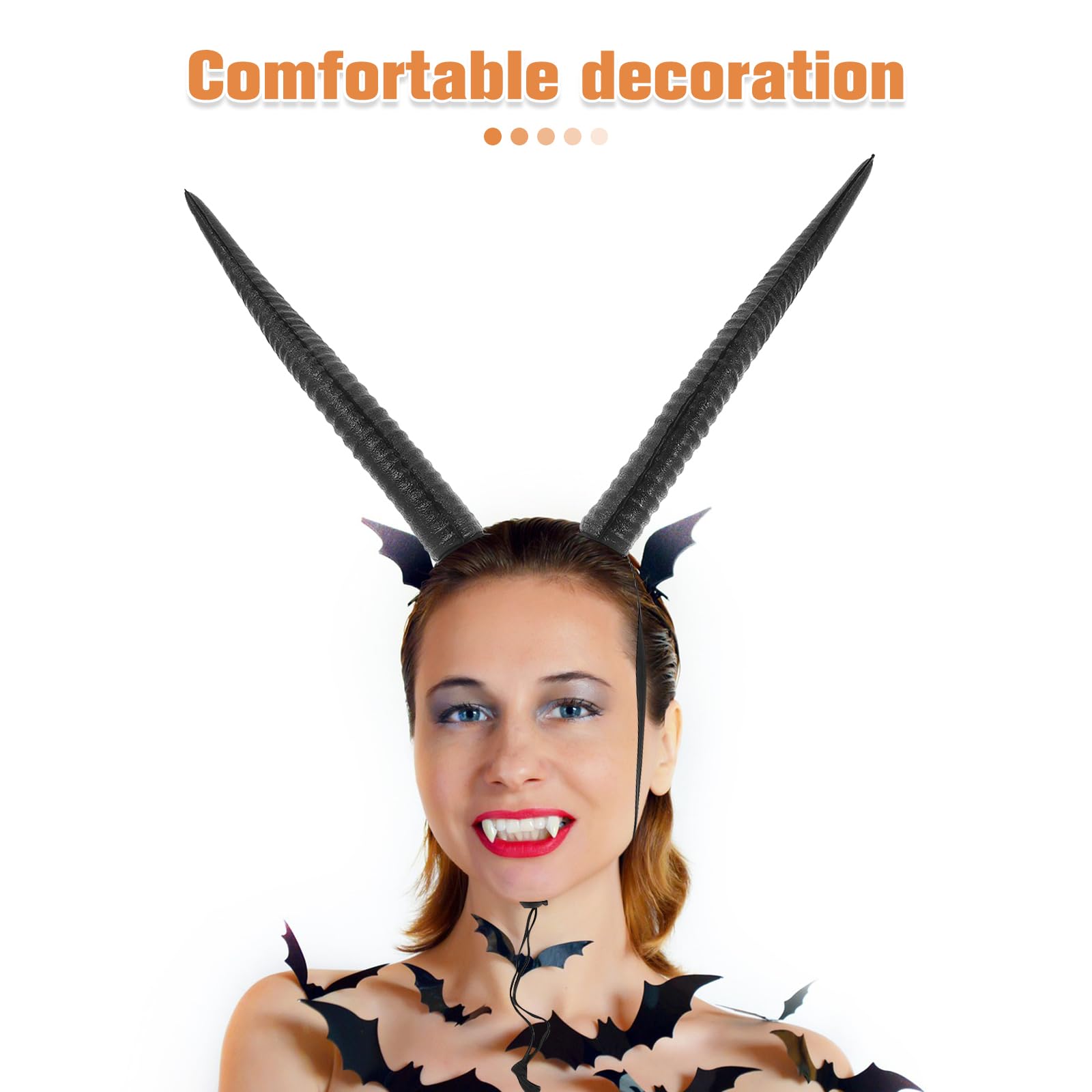 Toyvian Adjustable Sheep Horn Headband Black Halloween Horns Costume Headwear for Cosplay Party, Picture 1, 31*5CM - Image 4
