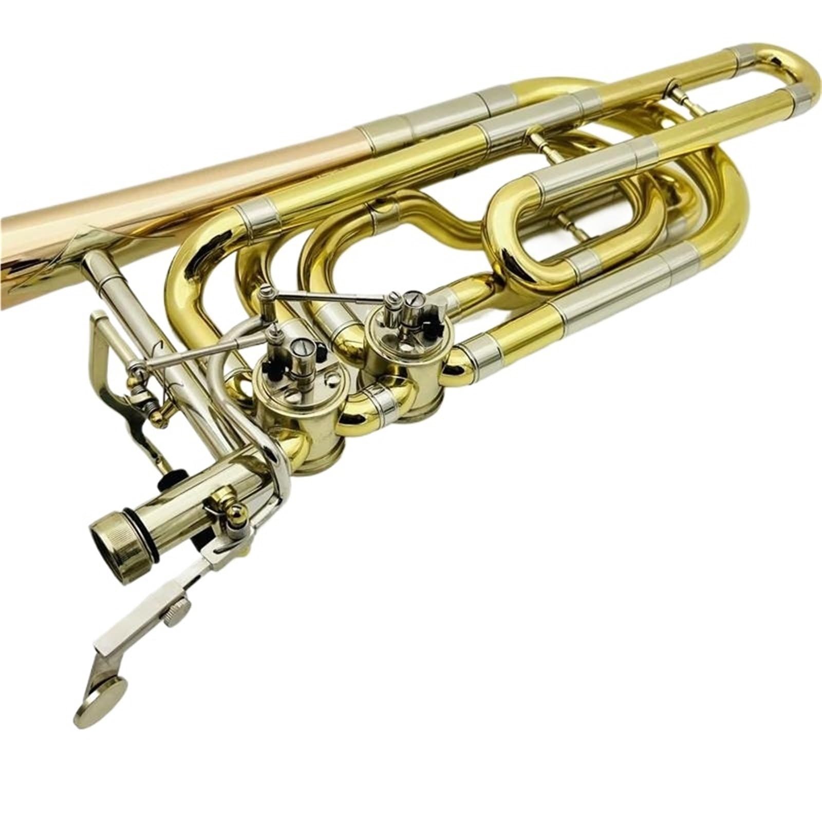 Standard Puzon Instrumenty Muzyczne Bb F Puzon Dwutłokowy Instrument Muzyczny Z Brązu Fosforowego Powlekany Mosiężnie Z Futerałem