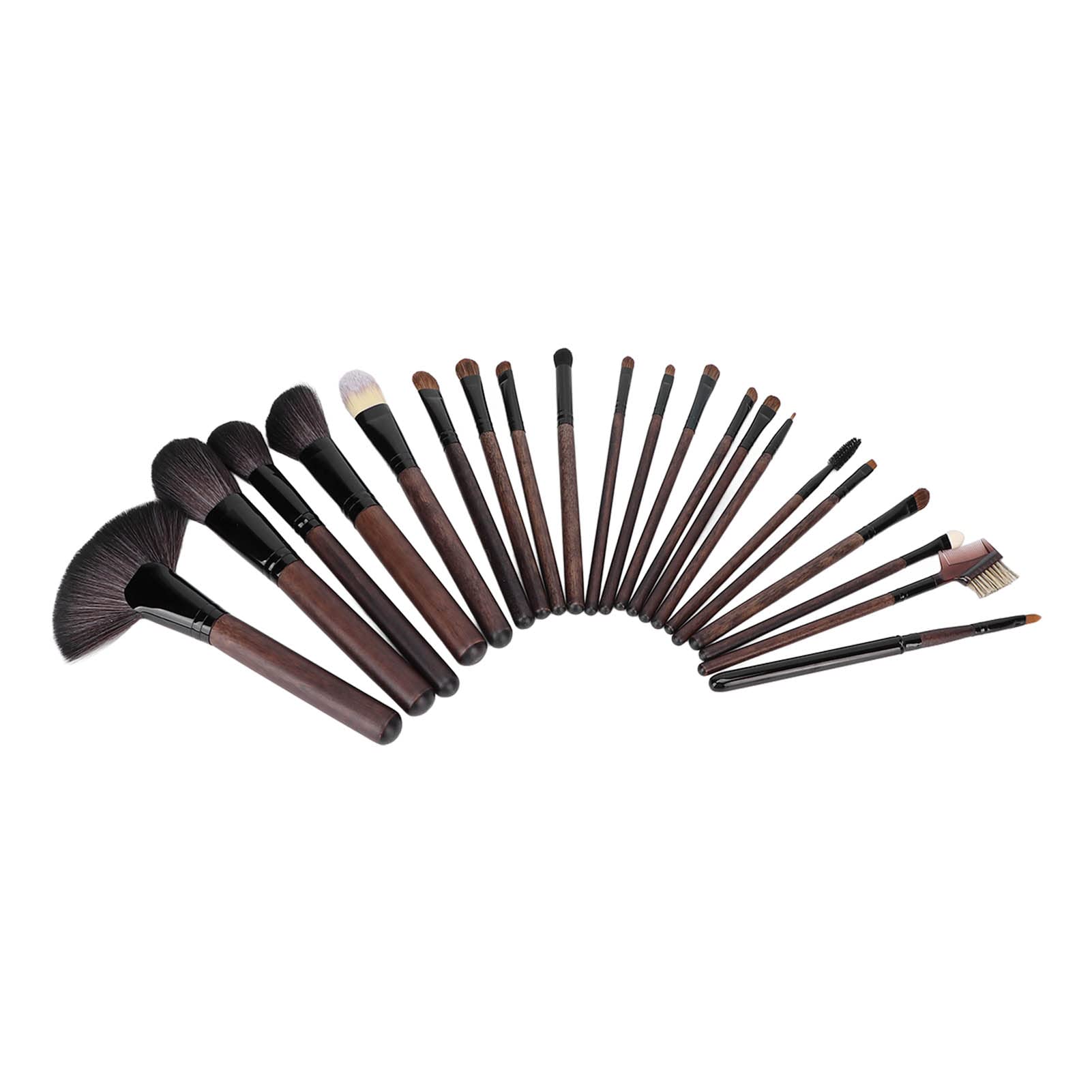 Set di pennelli per trucco 21 pezzi con manico in legno, pennello per fondotinta per ombretti, strumento cosmetico con custodia, forte assorbimento della polvere, colorazione