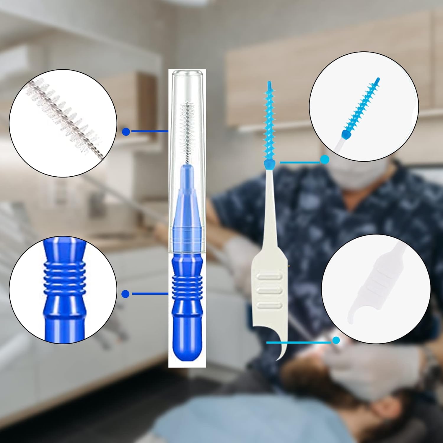 120 PCS DualUse Interdental Brushes Silicone Dental Picks Orthodontic