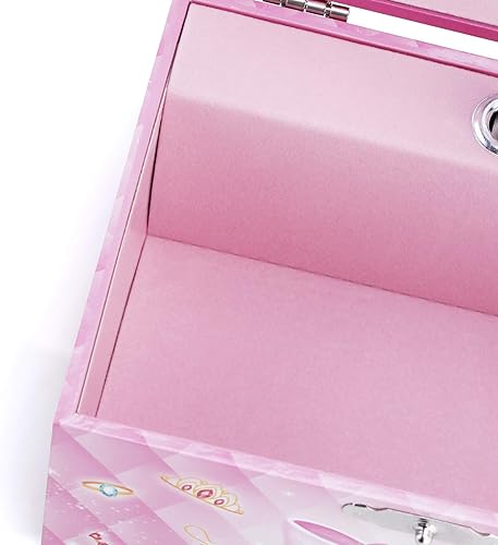 Miniatura 5 de Caja de joyería musical para niñas y joyas con lindo tema de princesa - Beautiful Dreamer Tune Pink