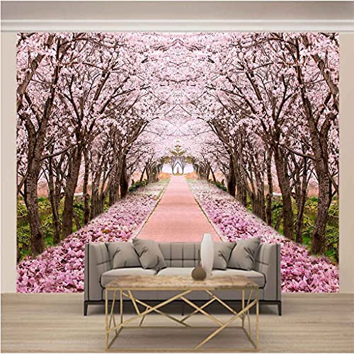 Papier peint panoramique 3D chambre coucher photo murale paysage rose - 3