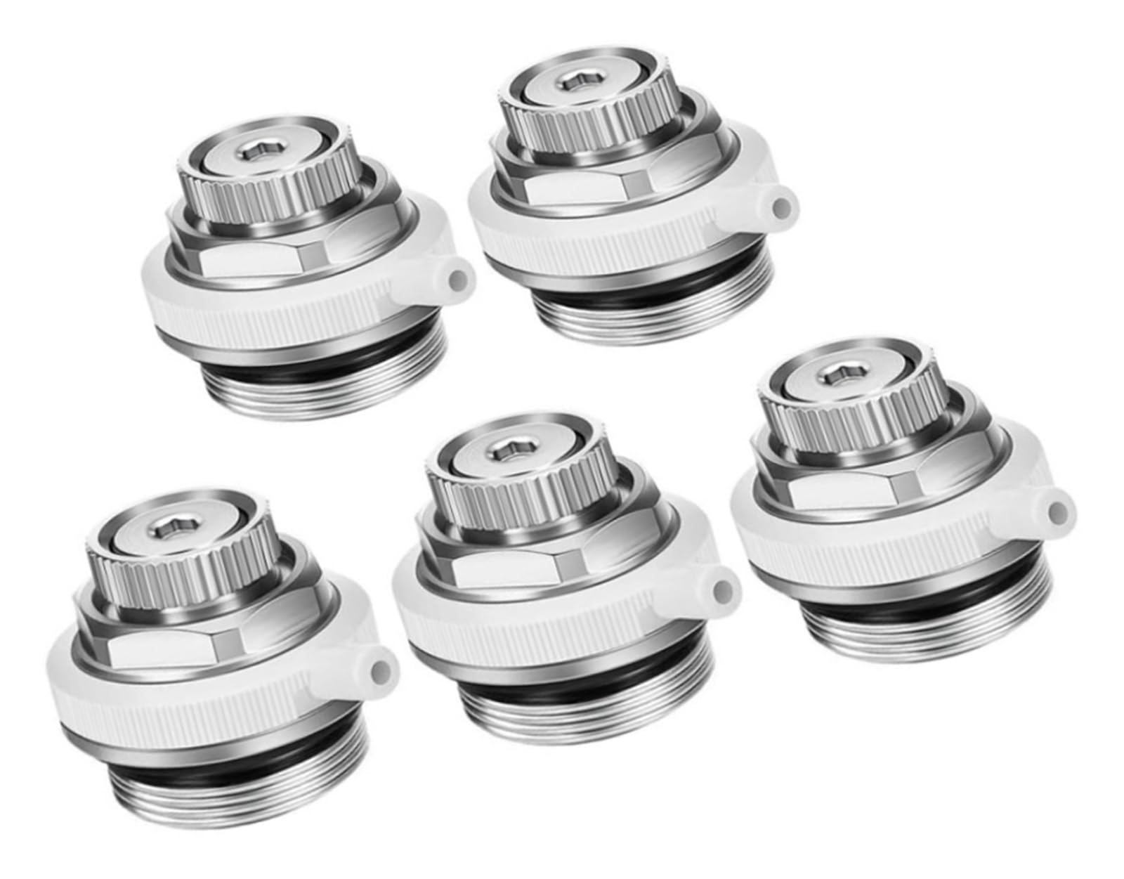 Valvola di sfiato for radiatore Sfiato automatico for riscaldamento in acciaio inossidabile in ottone da 1/2 pollice for impianti di riscaldamento centralizzato(5PCS)