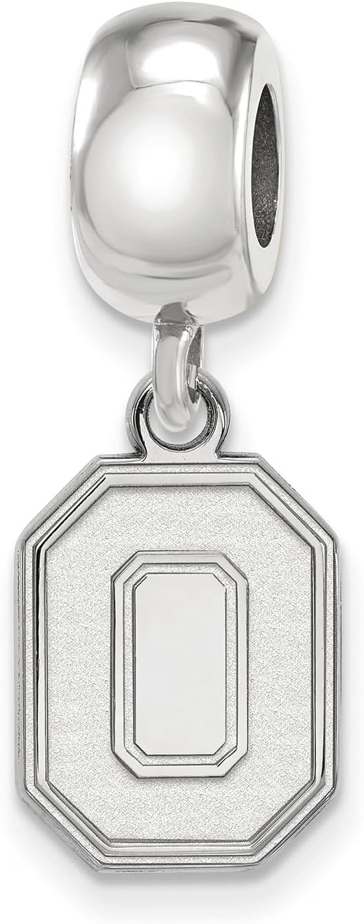 Ohio State Bead Charm Small (1/2 Inch) Dangle (Sterling Silver)