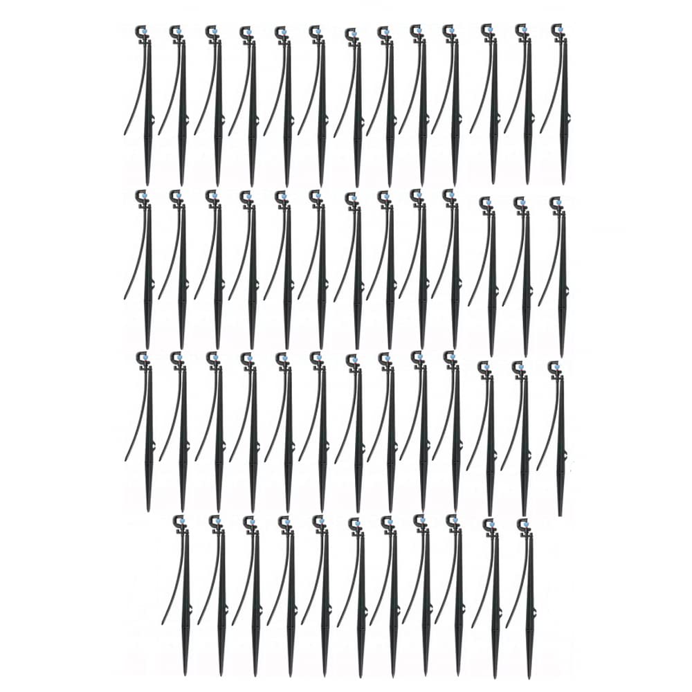 [Pack 50] Microaspersor de riego Completo + estaca. Microaspersor Bailarina Invertida Circular 360º para riego agricola y riego en jardinería. Micro aspersor con estaca 40 cm, Alcance 2 a 2,5m