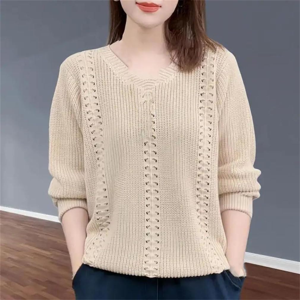 Women's V-Neck Knitted Sweater Fall Inside Solid Color Bottoming Shirt Top