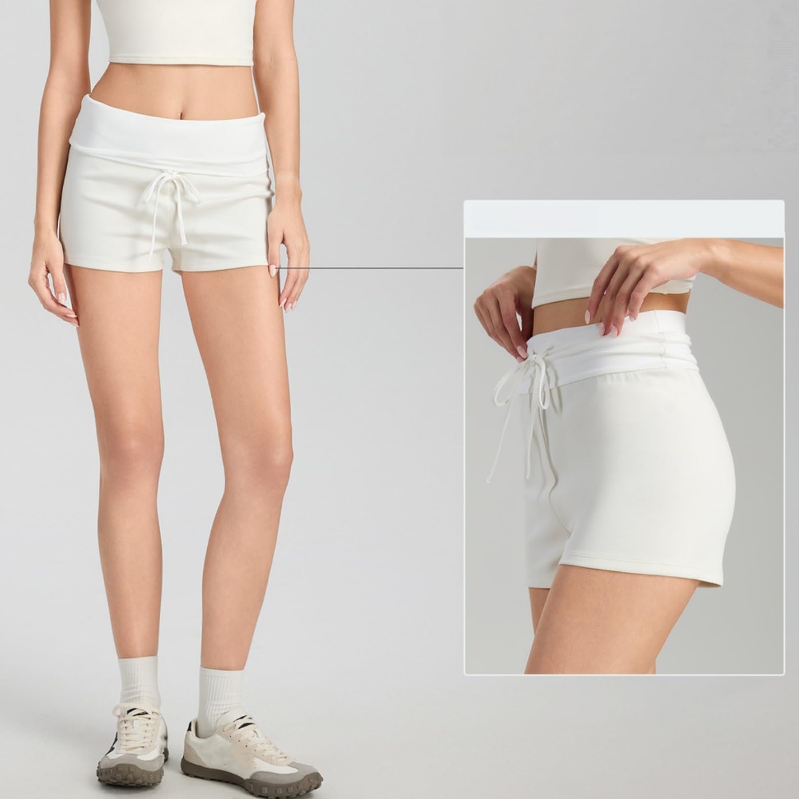 Pantaloncini Donna Sportivi Bordi A Contrasto E Ampia Coulisse in Vita, Stile Rilassato Ideale per La Palestra, I Viaggi E L'Uso Quotidiano